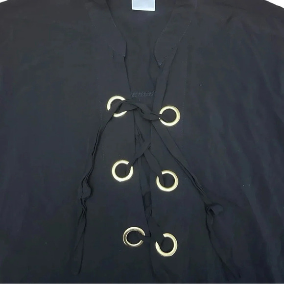 Tahití Black Lace Up Sleeveless Tunic Swimsuit Beach Summer Cover-Up Sundress - Picture 3 of 6